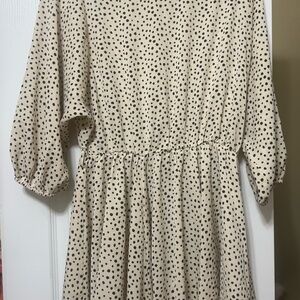 Pink Lily Black and White Polka Dot Top